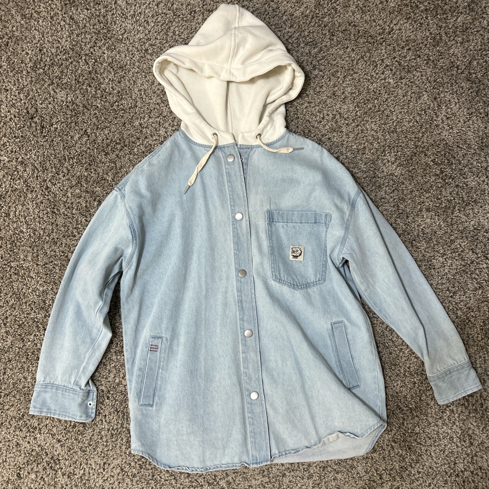 BDG denim button up hoodie